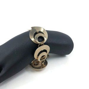 Mod Vintage Gold Tone Circle Bracelet, Circle